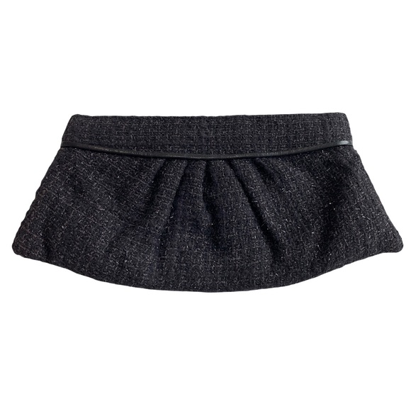 Lauren Merkin Clutch Black Gray Tweed Sparkle - Picture 2 of 10